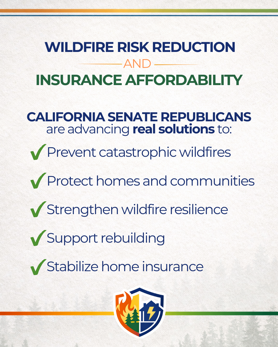California Senate Republicans introduce Wildfire Risk Reduction and Insurance Affordability Legislative Package