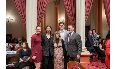 Senator Megan Dahle and her family on her first day sworn-in as a senator